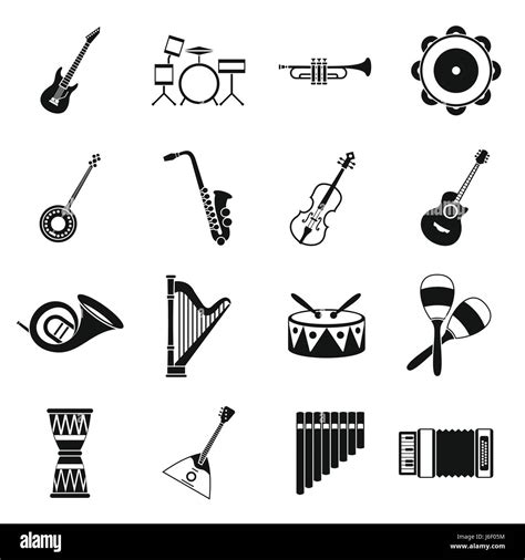 Musical Instruments Icons Set Simple Style Stock Vector Image And Art