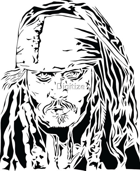 Jack Sparrow Stencil By Digitize Redbubble