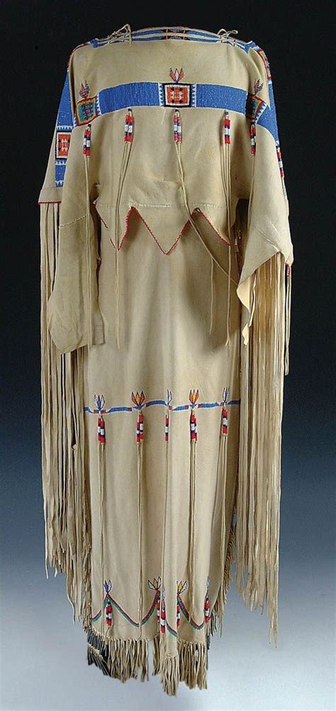 A Very Fine Ladies Cheyenne Beaded Buckskin Dress C1960 American