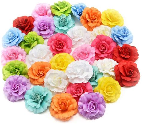 fake flower heads in bulk wholesale for crafts artificial silk mini rose flower head wedding