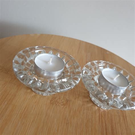 2 Pasari Crystal Candle Holders Crystal Glass Candle Holders Etsy