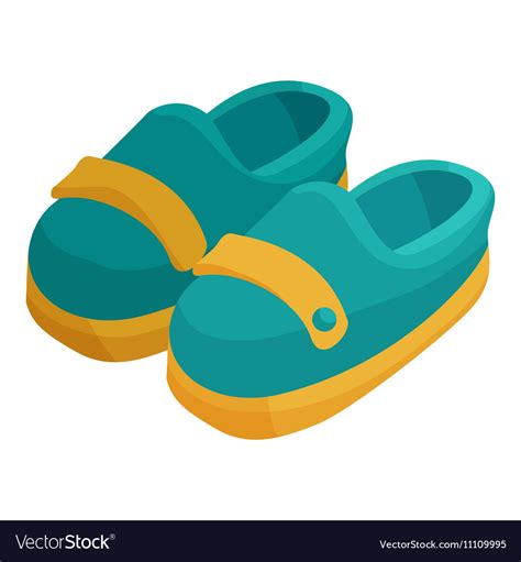 Pair Of Blue Moccasins Icon Cartoon Style Vector Image