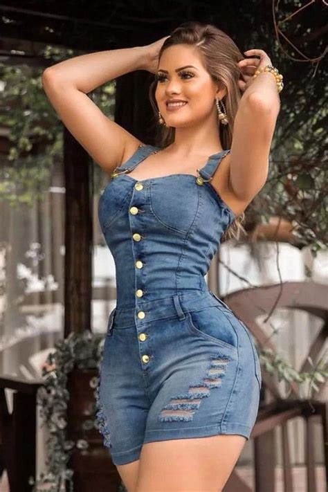 Jean Jumpsuits Shorts With Ripped And Button Up Design Denim Playsuit