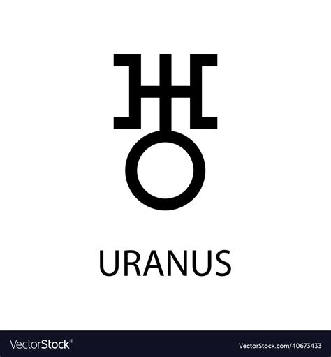 Uranus Icon Planet Symbol Black Sign Royalty Free Vector