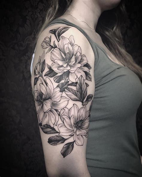 Magnolia Flower Tattoo Botanical Tattoo Sleeve Tattoos For Women