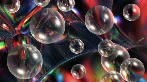 3d View Abstract Nature Multicolor Bubbles Virtual Wallpapers Hd