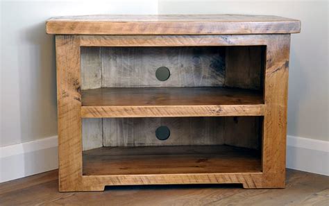 Rustic Pine Corner Tv Unit Solid Chunky Wood Standcabinet Etsy