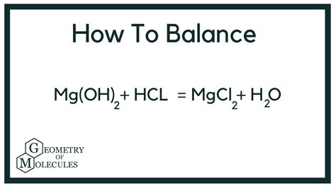 How To Balance Mg OH 2 HCl MgCl2 H2O Magnesium Hydroxide Hydrochlo