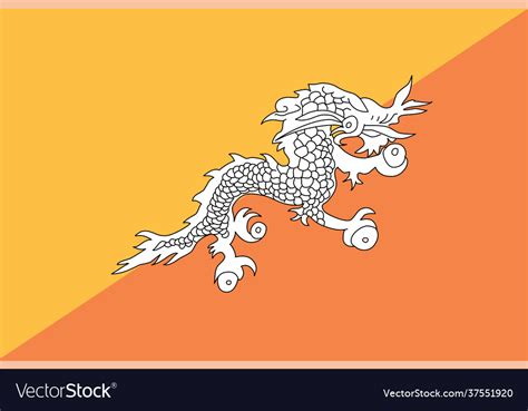 Bhutan Flag Royalty Free Vector Image Vectorstock