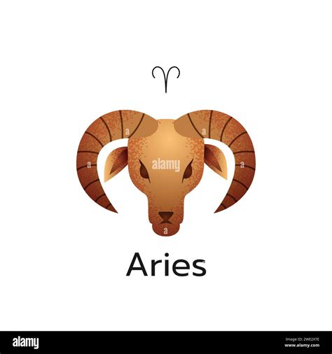 Aries Zodiac Sign Logo Icon Isolated Horoscope Symbol On White