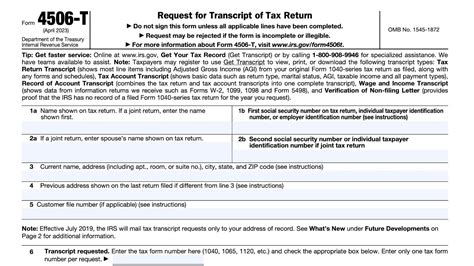 Irs Form 4506 T Walkthrough Request For Transcript Of Tax Return