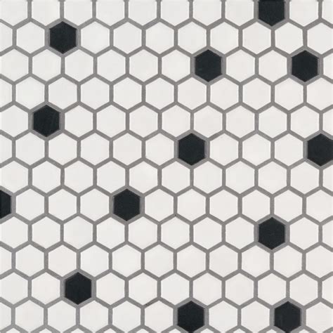 Black And White 1x1 Hexagon Matte Porcelain Tile Backsplash Tile Usa