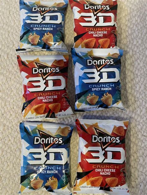 Купить Чипсы Doritos 3d Crunch Spicy Ranch And Chili Cheese Nacho 3 Bags Of Each Flavor 6to в