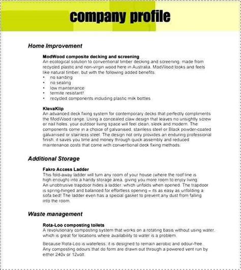 Company profile examples come in many lengths and variations. Company Profile Samples - Find Word Templates