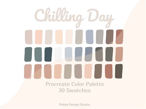Procreate Color Palette Pastel Chill Day Graphic By Pakka Design Studio