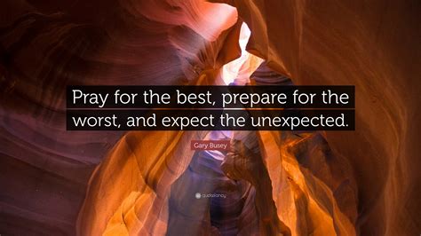 Gary Busey Quote “pray For The Best Prepare For The Worst And Expect