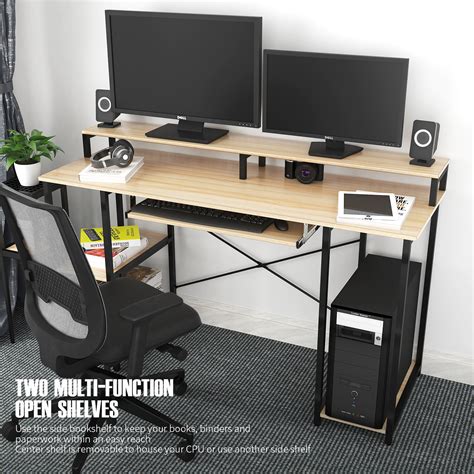 Topsky 54 Computer Desk With Storage Shelves245 Keyboard Tray