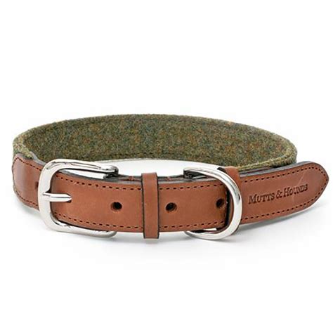 Mutts And Hounds Forest Green Tweed Dog Collar Houghton Country