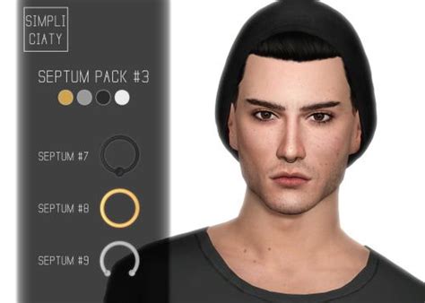 Simpliciaty Septum Pack 3 Sims 4 Downloads Sims 4 Piercings Sims