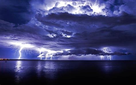 Lightning Storm Rain Clouds Sky Nature Thunderstorm Wallpapers Hd