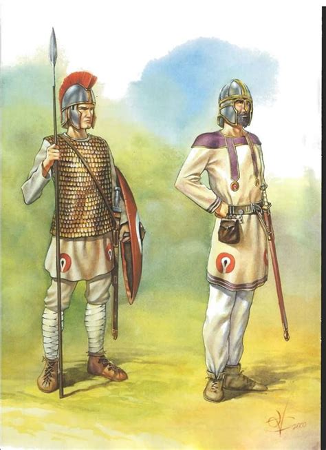 Late Roman Infantry Displaying The Radical Change In Gear From The More Recognizable Style From