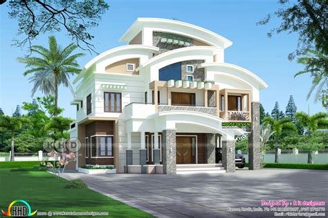 C Curved Roof Contemporary Home Plan Kerala Home Design Bloglovin