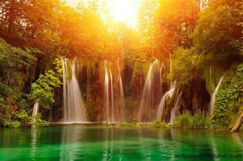 Sunset Over A Waterfall Beautiful Images Nature Beautiful Nature