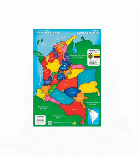 Rompecabezas Mapa Colombia Gigante X54 Pzs Didacticos Pinocho