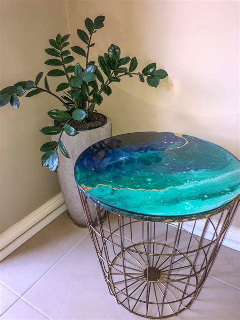 If your table top is made of another material like granite or metal, you can skip this step. Acrylic Pour Coffee or Side table. Kmart Hack - created with a Kmart basket Acrylic pour topped ...
