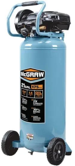 Mcgraw 64858 21 Gallon 175 Psi Oil Free Vertical Air Compressor Owners