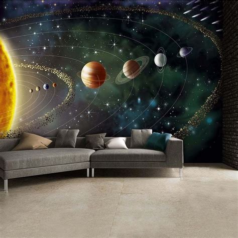 Outer Space Mural Space Themed Bedroom Kid Room Decor Outer Space