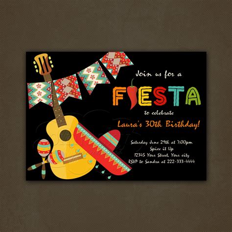 Fiesta Invitation Fiesta Birthday Party Invitation Mexican Fiesta