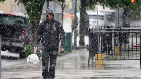 Denver Colo Area Hit With Snow While Northeast Endures Heat The