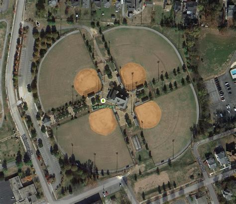 The Way These Baseball Fields Are Arranged At A Park Near Me R