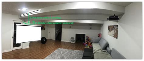 Installing a projector on the ceiling can be tricky business if you don't have all the facts. Attaching projector screen behind ceiling support beam ...