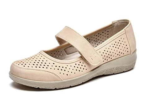 Vjh Confort Womens Mary Jane Flats Breathable Slip On Light Weight