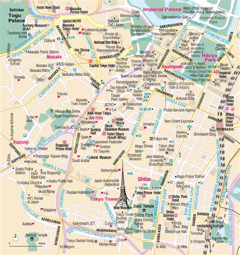 Your universal studios japan adventure starts here! Map of Roppongi | Tokyo map, Tokyo tourism, Japan map