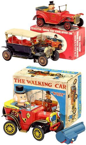 3 Japanese Tin Toy Cars C 1960