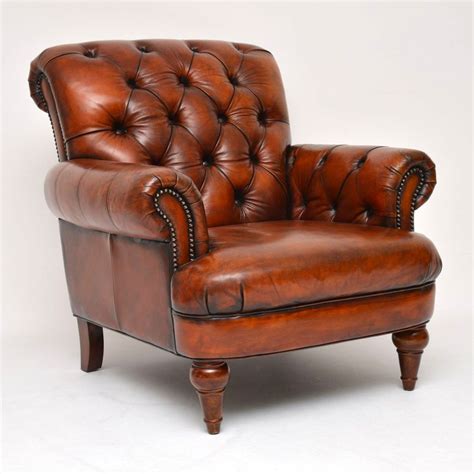 Imagine the difference an armchair in real leather would make to your living room or study. Pair of Antique Victorian Style Deep Buttoned Leather ...