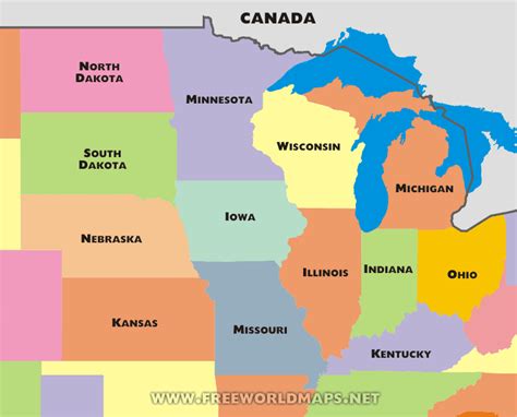 Free Printable Maps Of The Midwest