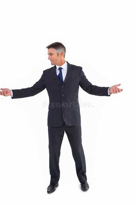 Businessman Well Dressed Spreading His Arms Stock Photo Image Of