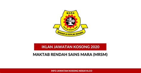 By fayadhposted on may 1, 2020. Permohonan Jawatan Guru MRSM Mara (Maktab Rendah Sains ...