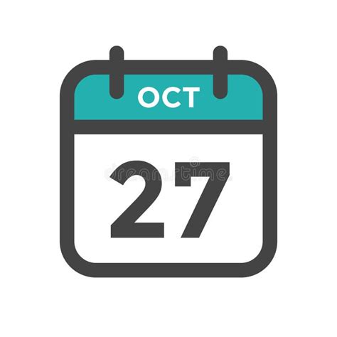 October 27 Calendar Day Or Calender Date For Deadlines Or Appointment