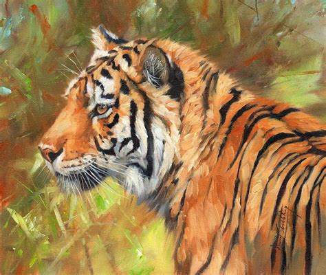Amur Tiger Painting Painting By David Stribbling Fine Art America