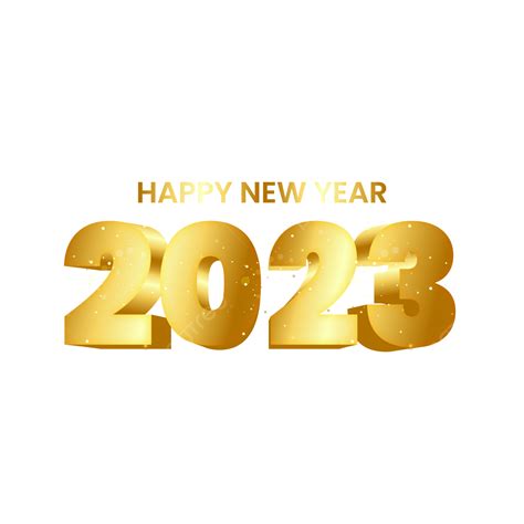 Feliz Ano Novo 2023 Com Dourado E Efeito PNG Dourado E Efeito 2023