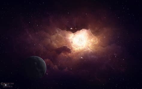 Gray Planet And Brown Nebula Digital Wallpaper Planet 3d Stars Hd