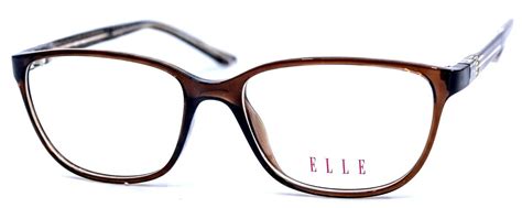 elle eyeglasses el 13410 brown square women s frame 53 16 135 ebay