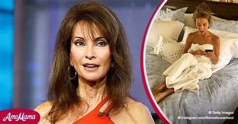 check out susan lucci s age defying beauty at 74 as she lies on her bed wrapped in a towel