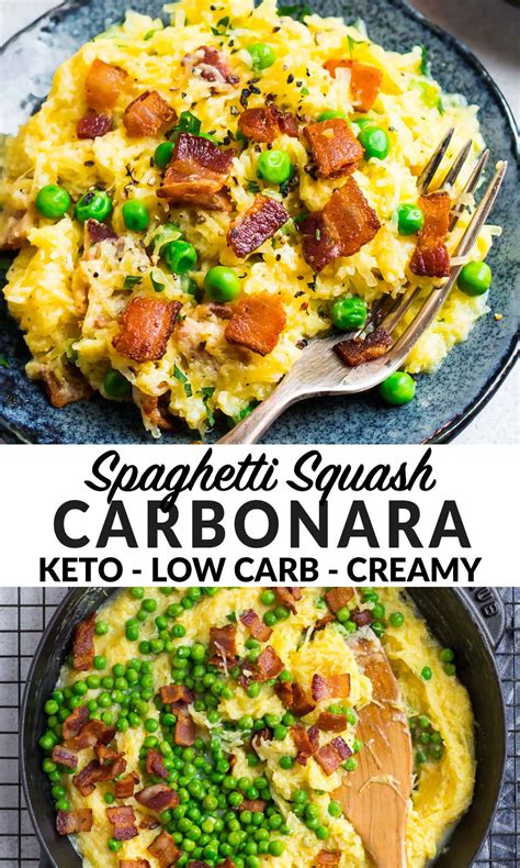 Spaghetti Squash Carbonara Low Carb Keto Friendly