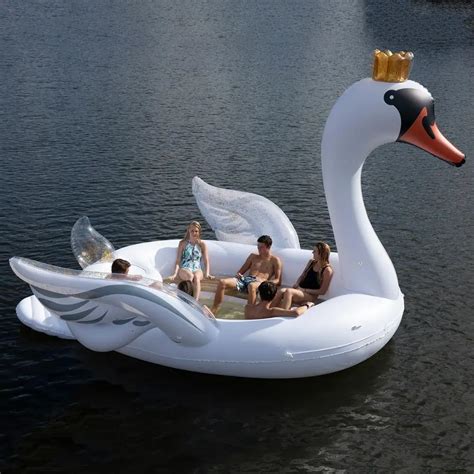New Big Inflatable Party Swan Sun Pleasure Island Float Lounge 6 Person
